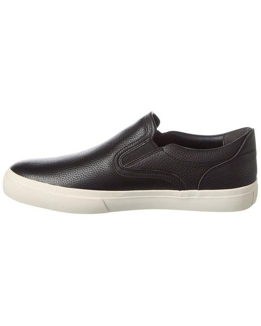 Vince Black Fairfax-B Leather Slip-On Sneaker for men