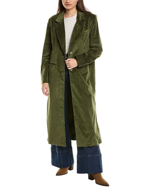Free People Green Hailey Velvet Duster