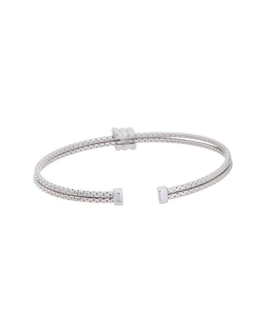 Meshmerise White 18K Plated 0.10 Ct. Tw. Diamond Mesh Bangle