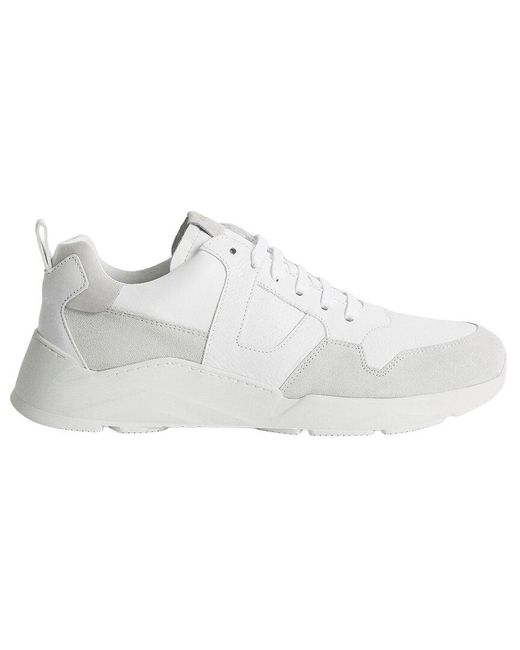 Reiss White Shelton Leather Runner Sneaker