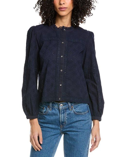 J.McLaughlin Blue Hilarie Blouse