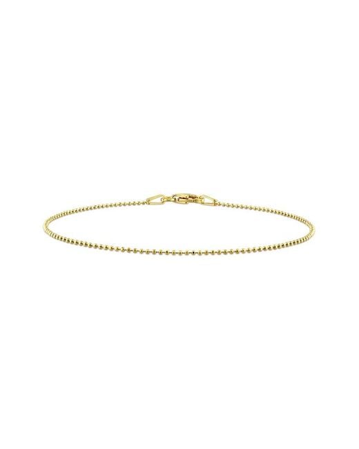 Italian Silver White 18K Over Ball Chain Bracelet