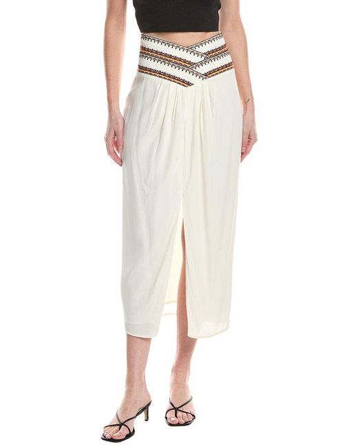 Ba&sh Natural Talkie Mid-Length Skirt
