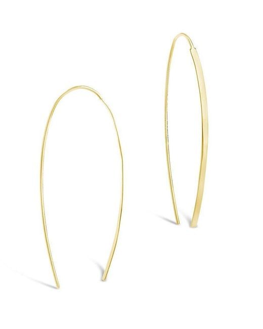 Sterling Forever White 14k Over Silver Bar Threader Earrings