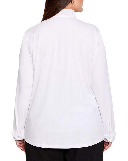 NIC+ZOE White Plus Ruffled Around Shirt