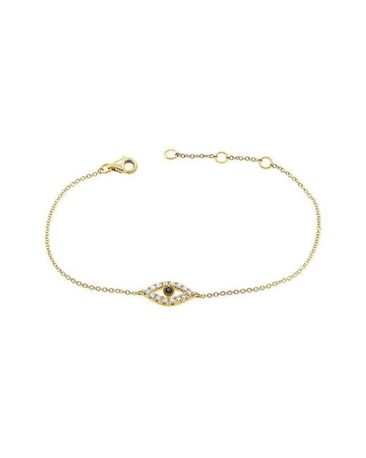 Sabrina Designs White 14K 0.23 Ct. Tw. Diamond & Sapphire Evil Eye Bracelet