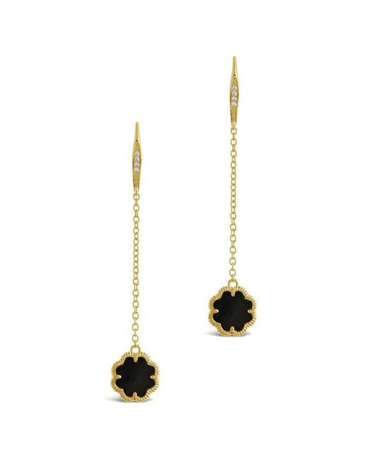 Sterling Forever Multicolor 14k Plated Black Onyx Long Drop Earrings