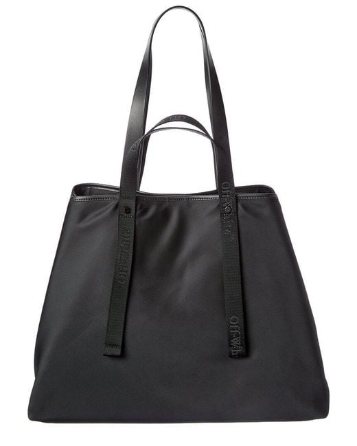 Off-White c/o Virgil Abloh Black East West Large Leather-Trim Tote