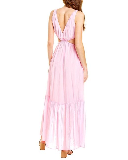 Ash Pink Pari Cutout Maxi Dress