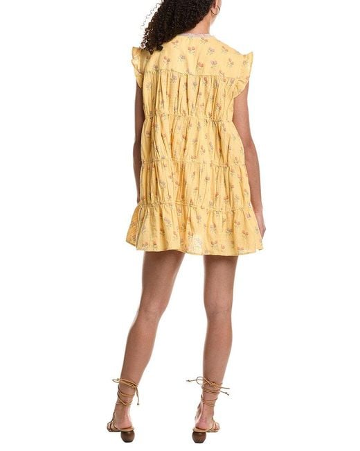 Free People Yellow Sundown Mini Dress