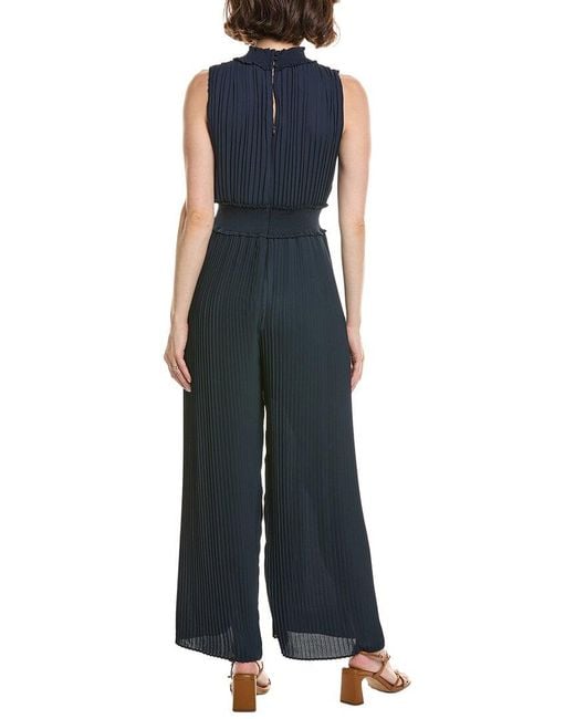 Nanette Lepore Blue Pleated Jumpsuit