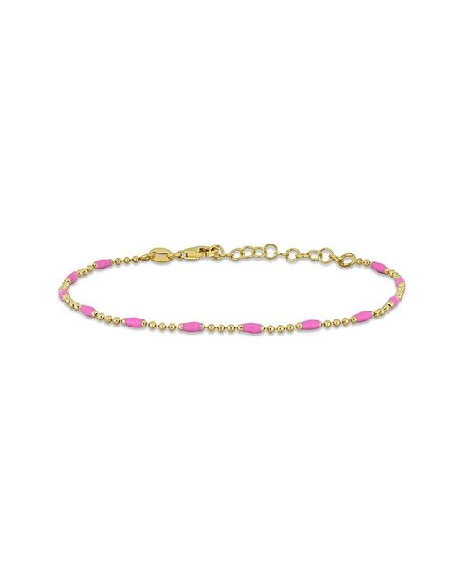 Italian Silver White Ball Link Bracelet