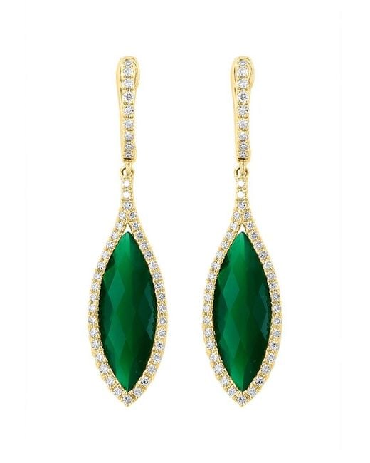 Effy Fine Jewelry White 14K 4.43 Ct. Tw. Diamond & Onyx Earrings