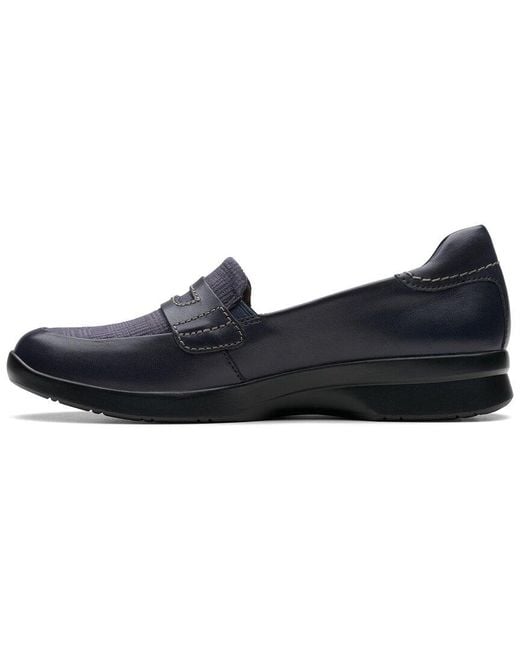Clarks Blue Ellowyn Penny Leather Loafer