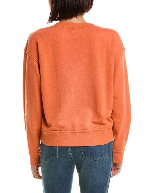 Michael Stars Orange Camila V-neck Cropped Sweatshirt