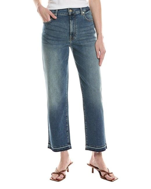 7 For All Mankind Blue The Modern Straight Sunflower Tailored Straight Leg Jean