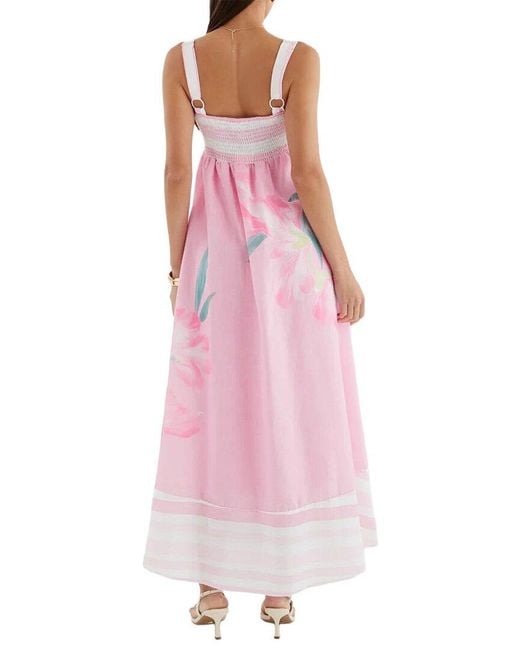 LOEY Pink Printed Maxi Dress
