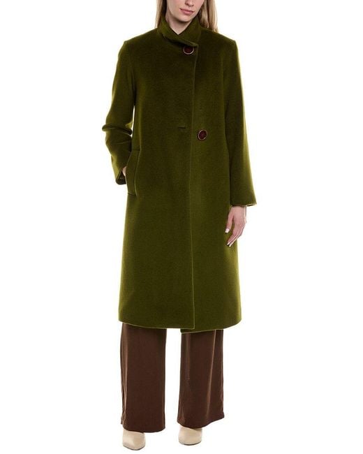 Fleurette Green Wool-Blend Coat
