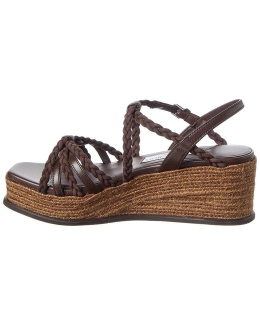 Jimmy Choo Metallic Nyra 60 Suede & Leather Wedge Sandal