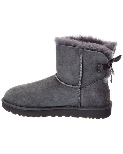 Ugg Gray W Mini Bailey Bow Ii Suede Bootie