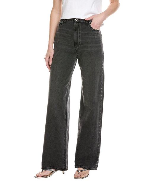 Rag & Bone Black Lori High-Rise Medford Stud Jean