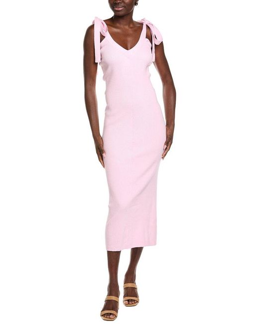 Endless Rose Pink Solid Knit Midi Dress
