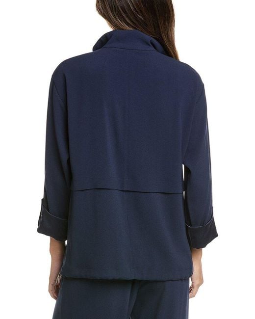 St. John Blue Mock Neck Jacket