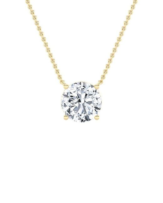 Lab Grown Diamonds Metallic 14K 1.50 Ct. Tw. Lab-Grown Diamond Pendant