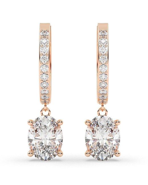Lab Grown Diamonds White 14K Rose 2.25 Ct. Tw. Lab-Grown Diamond Earrings