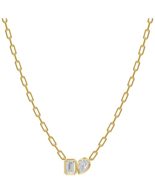 Lab Grown Diamonds Metallic 14K 1.70 Ct. Tw. Lab-Grown Diamond Necklace