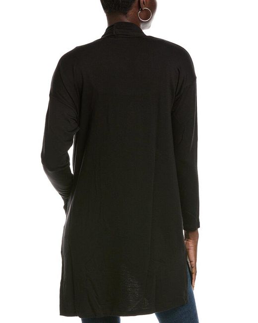 Eileen Fisher Petite Stretch Terry High Collar Jacket in Black Lyst UK