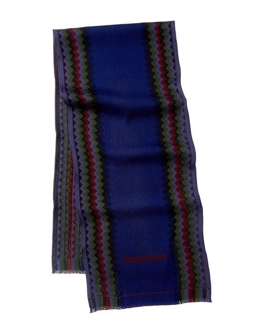 Missoni Blue Wool Scarf