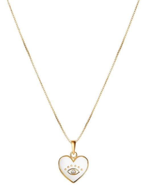 Karma and Luck Metallic Plated Cz Pendant Necklace