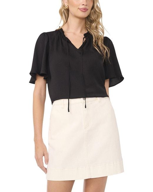 Vince Camuto Black Tie Neck Princess Sleeve Blouse