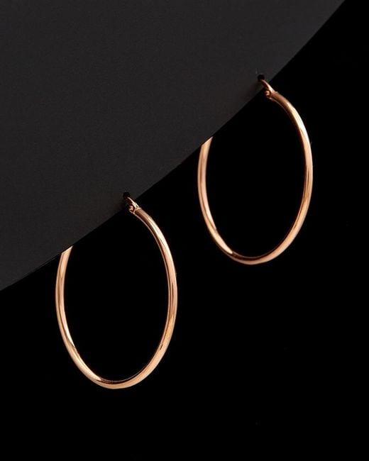 Italian Gold Black 14k Italian Rose Gold Hoops