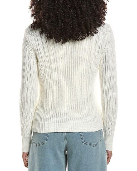 Reiss White Ariana Chunky Rib Linen-Blend Cardigan
