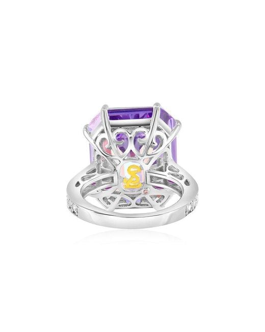 Suzy Levian CZ Jewelry Purple Suzy Levian Gala Collection Cz Cocktail Ring