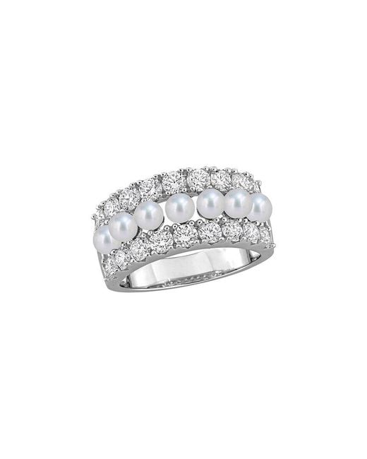 Created Forever White 1.80 Ct. Tw. Lab-Grown Diamond & 3.5-4 Mm Pearl Ring
