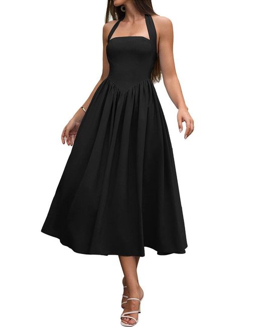 Amanda Royal Black Midi Dress