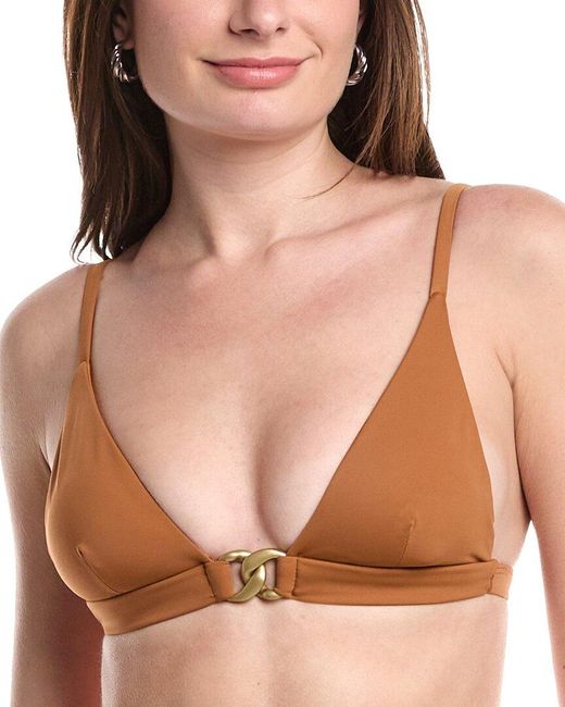 Vitamin A Brown Luxe Link Bralette Bikini Top