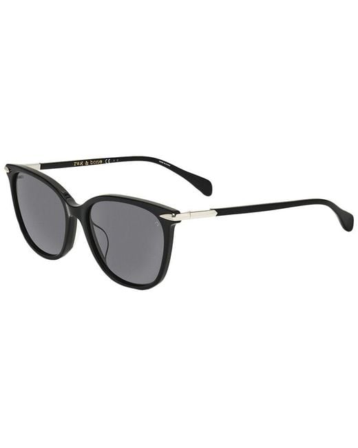 Rag & Bone Black Rnb1035 55Mm Polarized Sunglasses