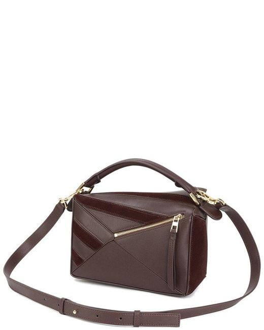 Tiffany & Fred Paris Brown Geometric Leather Satchel