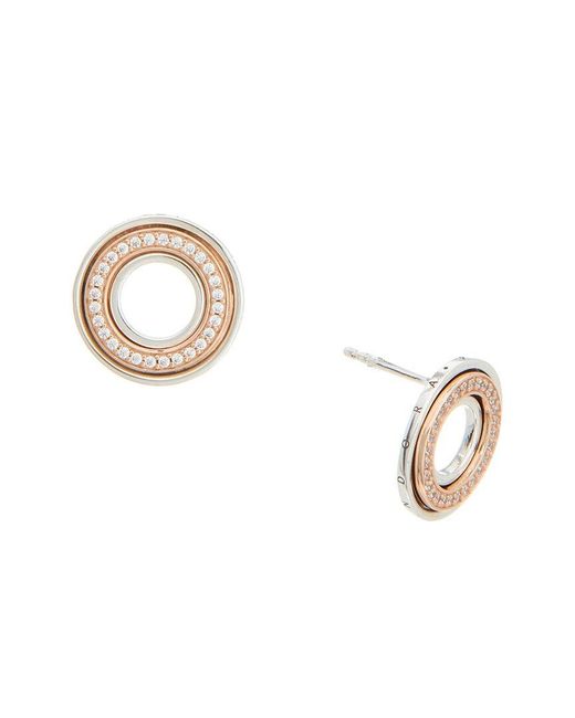Pandora Metallic Signature Plated Cz Stud Earrings