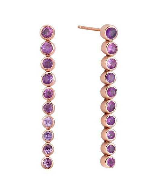 Forever Creations USA Inc. White Forever Creations 14k Rose Gold 1.70 Ct. Tw. Pink Sapphire Earrings