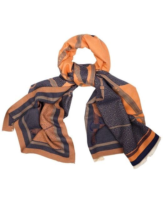 Saachi Orange Equestrian Reversible Scarf