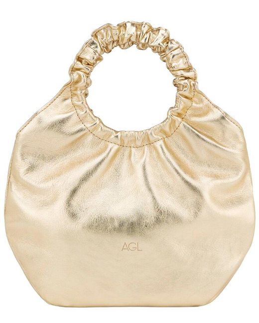 Agl Attilio Giusti Leombruni Metallic Mini Gretty Leather Tote
