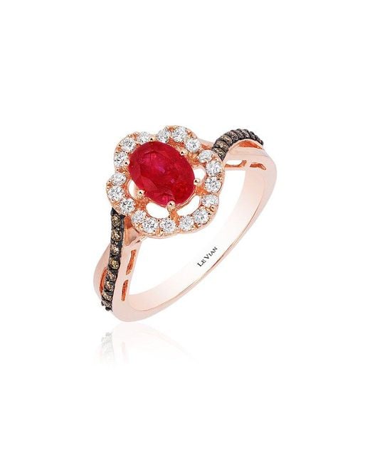 Le Vian Red Le Vian Chocolatier 14k Strawberry Gold 1.11 Ct. Tw. Diamond & Ruby Ring