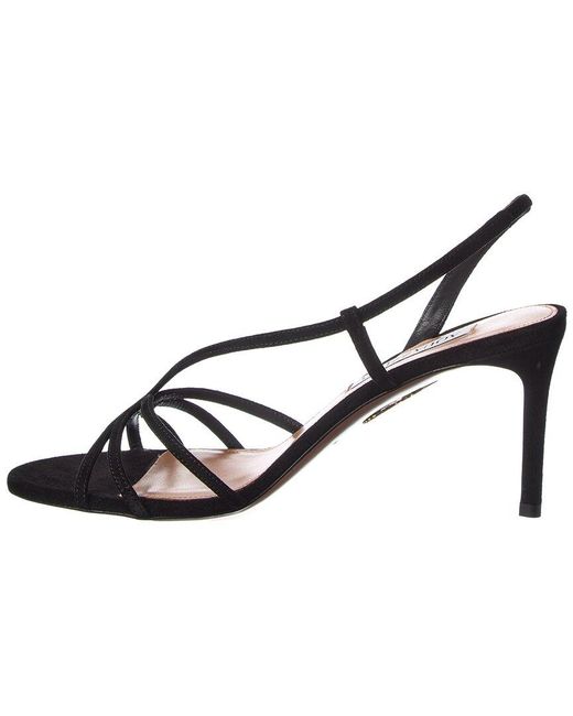 Aquazzura Metallic Talk To Me 75 Suede Slingback Sandal