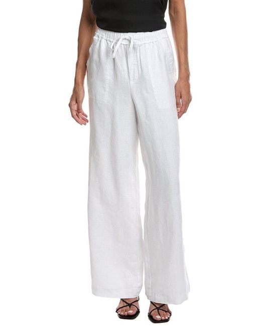 Splendid White Stella Full-Length Linen Pant