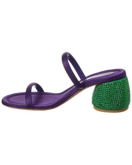 Gianvito Rossi Purple Jolie Satin & Leather Sandal
